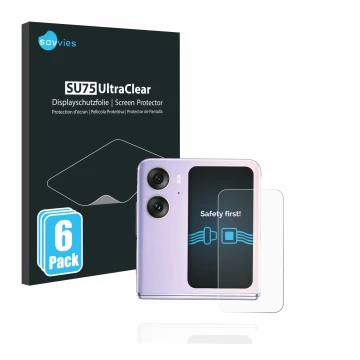 Parte frontale di una confezione del prodotto con il logo del marchio Savvies. Accanto è raffigurato il dispositivo Oppo Find 