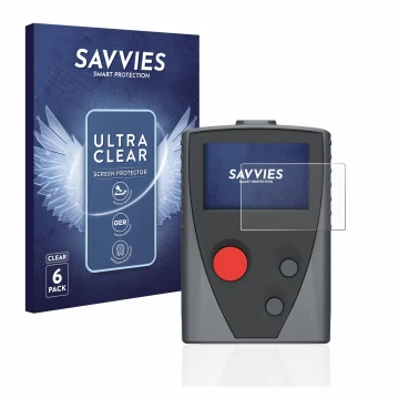 Parte frontale di una confezione del prodotto con il logo del marchio Savvies. Accanto è raffigurato il dispositivo Swissphone
