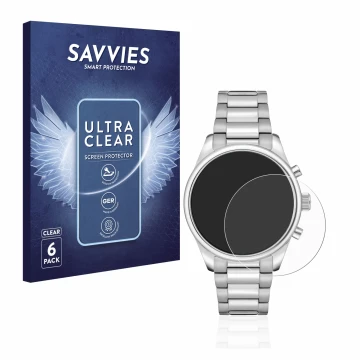 Parte frontale di una confezione del prodotto con il logo del marchio Savvies. Accanto è raffigurato il dispositivo Hugo Boss 