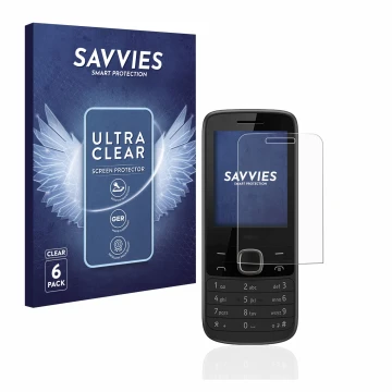 Parte frontale di una confezione del prodotto con il logo del marchio Savvies. Accanto è raffigurato il dispositivo Nokia 225 