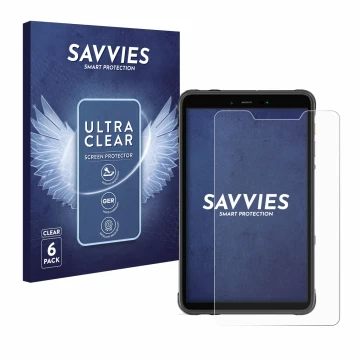 Parte frontale di una confezione del prodotto con il logo del marchio Savvies. Accanto è raffigurato il dispositivo Ulefone Ar