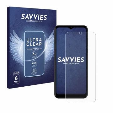 Parte frontale di una confezione del prodotto con il logo del marchio Savvies. Accanto è raffigurato il dispositivo ZTE Blade 