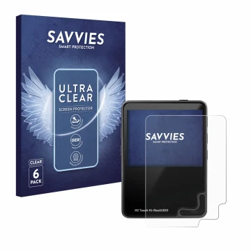 Parte frontale di una confezione del prodotto con il logo del marchio Savvies. Accanto è raffigurato il dispositivo HifiWalker