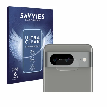 Parte frontale di una confezione del prodotto con il logo del marchio Savvies. Accanto è raffigurato il dispositivo Google Pix