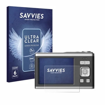 Parte frontale di una confezione del prodotto con il logo del marchio Savvies. Accanto è raffigurato il dispositivo Rollei Com