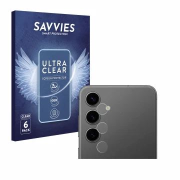 Parte frontale di una confezione del prodotto con il logo del marchio Savvies. Accanto è raffigurato il dispositivo Samsung Ga