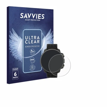 Parte frontale di una confezione del prodotto con il logo del marchio Savvies. Accanto è raffigurato il dispositivo Suunto Ver