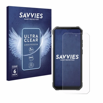 Parte frontale di una confezione del prodotto con il logo del marchio Savvies. Accanto è raffigurato il dispositivo Fossibot F