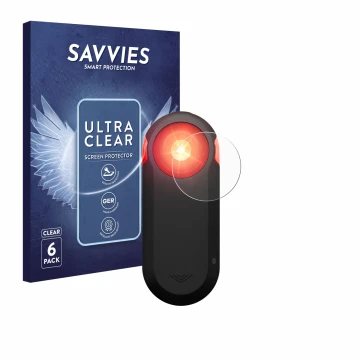 Parte frontale di una confezione del prodotto con il logo del marchio Savvies. Accanto è raffigurato il dispositivo Garmin Var