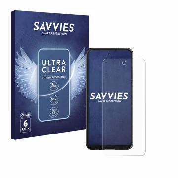 Parte frontale di una confezione del prodotto con il logo del marchio Savvies. Accanto è raffigurato il dispositivo HMD Fusion