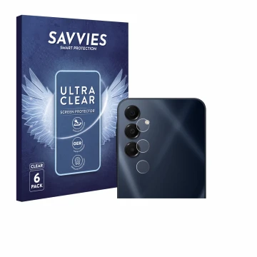 Parte frontale di una confezione del prodotto con il logo del marchio Savvies. Accanto è raffigurato il dispositivo Samsung Ga