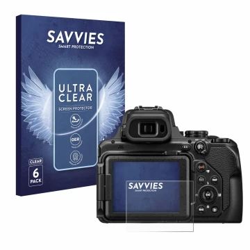 Parte frontale di una confezione del prodotto con il logo del marchio Savvies. Accanto è raffigurato il dispositivo Nikon Cool
