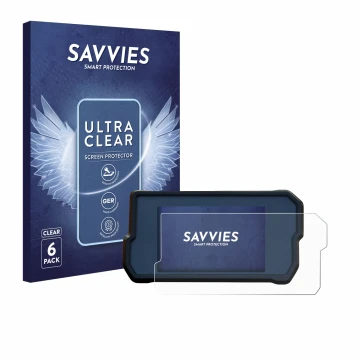 Parte frontale di una confezione del prodotto con il logo del marchio Savvies. Accanto è raffigurato il dispositivo KTM RC125 