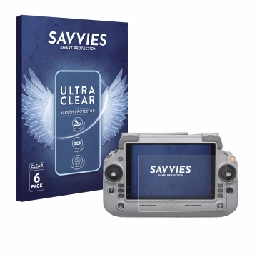 Parte frontale di una confezione del prodotto con il logo del marchio Savvies. Accanto è raffigurato il dispositivo DJI RC Plu