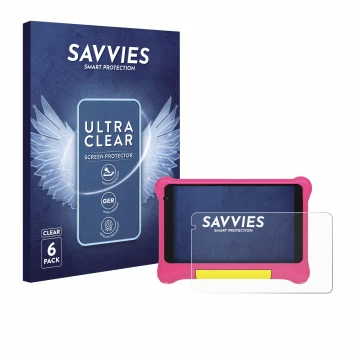 Parte frontale di una confezione del prodotto con il logo del marchio Savvies. Accanto è raffigurato il dispositivo Happybe Ki
