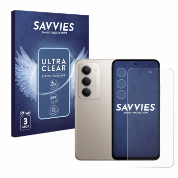 Parte frontale di una confezione del prodotto con il logo del marchio Savvies. Accanto è raffigurato il dispositivo Xiaomi Red
