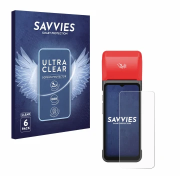Parte frontale di una confezione del prodotto con il logo del marchio Savvies. Accanto è raffigurato il dispositivo iMin Swift