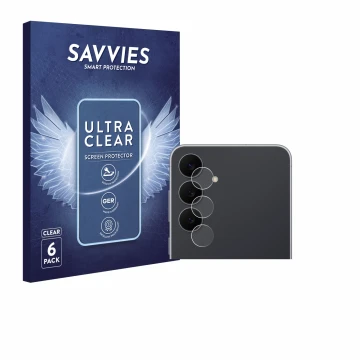 Parte frontale di una confezione del prodotto con il logo del marchio Savvies. Accanto è raffigurato il dispositivo Samsung Ga