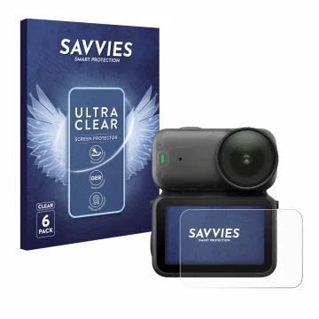 Parte frontale di una confezione del prodotto con il logo del marchio Savvies. Accanto è raffigurato il dispositivo DJI Osmo N