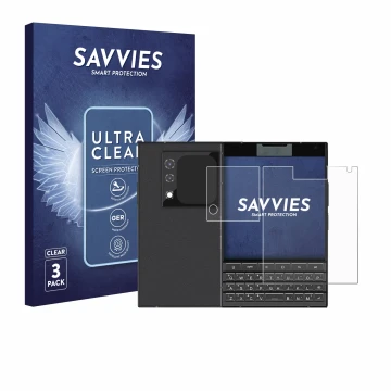 Parte frontale di una confezione del prodotto con il logo del marchio Savvies. Accanto è raffigurato il dispositivo Unihertz T