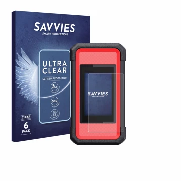 Parte frontale di una confezione del prodotto con il logo del marchio Savvies. Accanto è raffigurato il dispositivo Launch X43