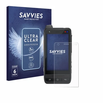 Parte frontale di una confezione del prodotto con il logo del marchio Savvies. Accanto è raffigurato il dispositivo Uniwa F400