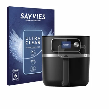 Parte frontale di una confezione del prodotto con il logo del marchio Savvies. Accanto è raffigurato il dispositivo Philips Ai