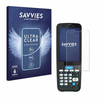 Parte frontale di una confezione del prodotto con il logo del marchio Savvies. Accanto è raffigurato il dispositivo Unitech HT