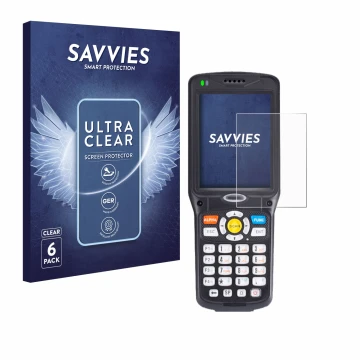 Parte frontale di una confezione del prodotto con il logo del marchio Savvies. Accanto è raffigurato il dispositivo Unitech HT