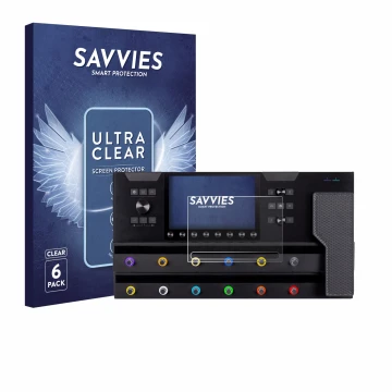Parte frontale di una confezione del prodotto con il logo del marchio Savvies. Accanto è raffigurato il dispositivo Line 6 Hel
