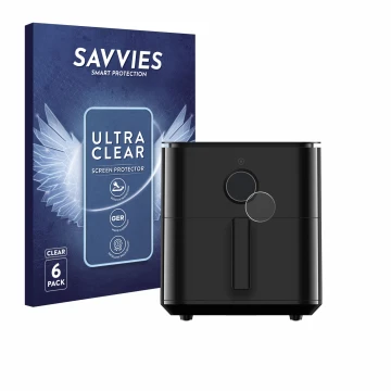 Parte frontale di una confezione del prodotto con il logo del marchio Savvies. Accanto è raffigurato il dispositivo Xiaomi Air