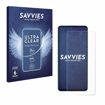 Parte frontale di una confezione del prodotto con il logo del marchio Savvies. Accanto è raffigurato il dispositivo Oppo A5 co