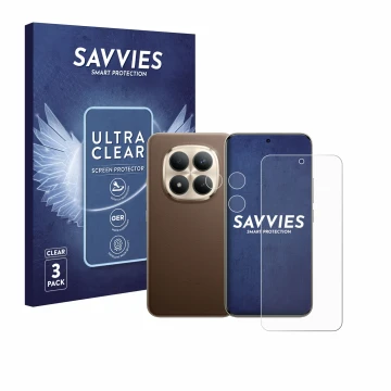 Parte frontale di una confezione del prodotto con il logo del marchio Savvies. Accanto è raffigurato il dispositivo Xiaomi Red