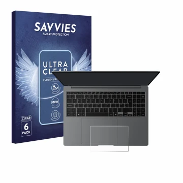 Parte frontale di una confezione del prodotto con il logo del marchio Savvies. Accanto è raffigurato il dispositivo Samsung Ga