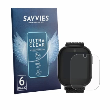 Parte frontale di una confezione del prodotto con il logo del marchio Savvies. Accanto è raffigurato il dispositivo Xplora X6 