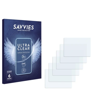 Parte frontale di una confezione del prodotto con il logo del marchio Savvies. Accanto si trova la protezione per lo schermo c