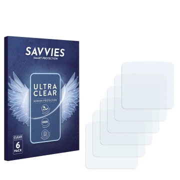 Parte frontale di una confezione del prodotto con il logo del marchio Savvies. Accanto si trova la protezione per lo schermo c