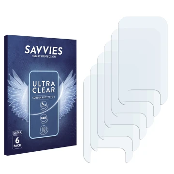 Parte frontale di una confezione del prodotto con il logo del marchio Savvies. Accanto si trova la protezione per lo schermo c