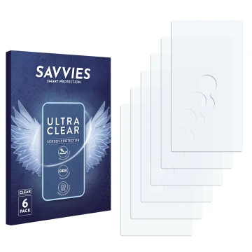 Parte frontale di una confezione del prodotto con il logo del marchio Savvies. Accanto si trova la protezione per lo schermo c