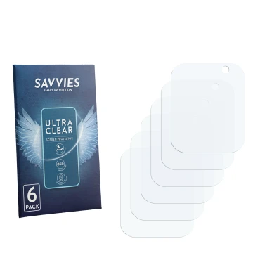 Parte frontale di una confezione del prodotto con il logo del marchio Savvies. Accanto si trova la protezione per lo schermo c