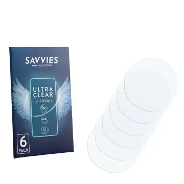 Parte frontale di una confezione del prodotto con il logo del marchio Savvies. Accanto si trova la protezione per lo schermo c