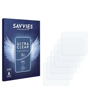 Parte frontale di una confezione del prodotto con il logo del marchio Savvies. Accanto si trova la protezione per lo schermo c