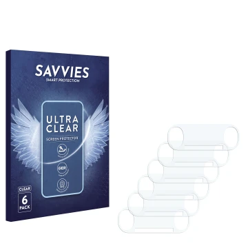Parte frontale di una confezione del prodotto con il logo del marchio Savvies. Accanto si trova la protezione per lo schermo c