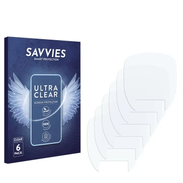 Parte frontale di una confezione del prodotto con il logo del marchio Savvies. Accanto si trova la protezione per lo schermo c