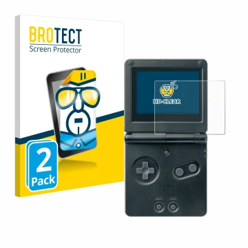 Parte frontale di una confezione del prodotto con il logo del marchio BROTECT. Accanto è raffigurato il dispositivo Nintendo G