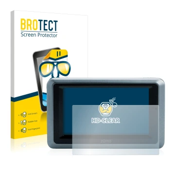 Parte frontale di una confezione del prodotto con il logo del marchio BROTECT. Accanto è raffigurato il dispositivo Garmin zum