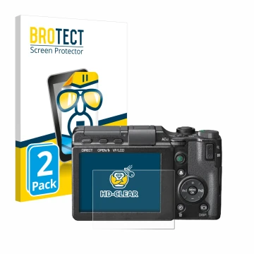 Parte frontale di una confezione del prodotto con il logo del marchio BROTECT. Accanto è raffigurato il dispositivo Ricoh GXR 