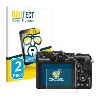 Parte frontale di una confezione del prodotto con il logo del marchio BROTECT. Accanto è raffigurato il dispositivo Nikon Cool
