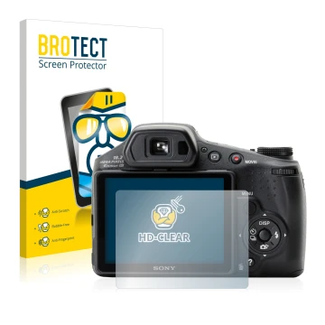 Parte frontale di una confezione del prodotto con il logo del marchio BROTECT. Accanto è raffigurato il dispositivo Sony Cyber