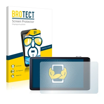 Parte frontale di una confezione del prodotto con il logo del marchio BROTECT. Accanto è raffigurato il dispositivo Samsung Ga